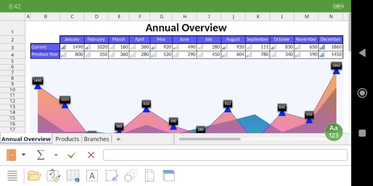 Office NX: PlanMaker для Android — скриншот 1
