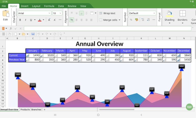 Office NX: PlanMaker для Android — скриншот 5