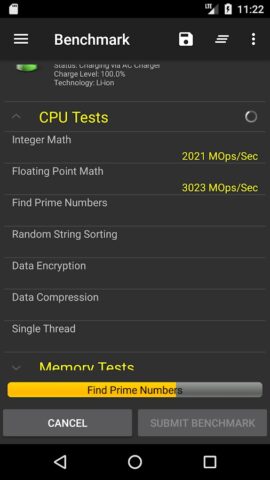 PassMark PerformanceTest для Android — скриншот 2