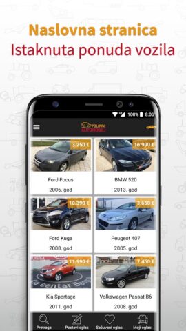 PolovniAutomobili для Android — скриншот 1