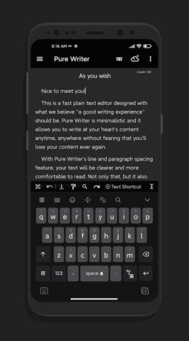 Pure Writer — написание для Android — скриншот 1