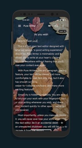 Pure Writer — написание для Android — скриншот 2