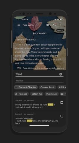 Pure Writer — написание для Android — скриншот 5