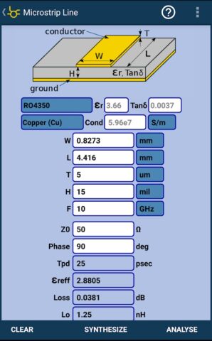 RF & Microwave Toolbox для Android — скриншот 4