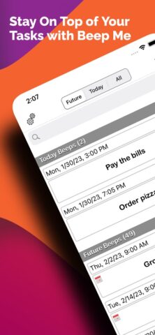 Напоминания и задачи – Beep Me для iOS — скриншот 1