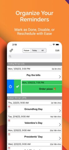 Напоминания и задачи – Beep Me для iOS — скриншот 4