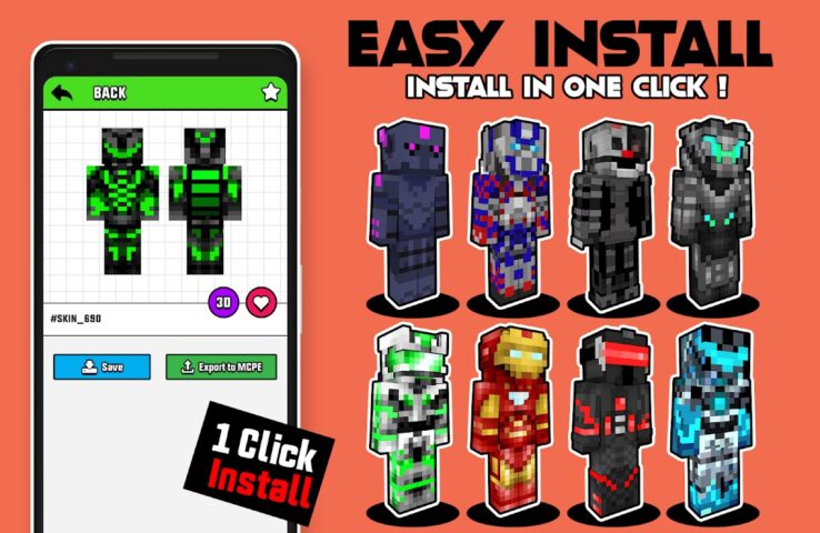 Robot Skins for Minecraft для Android — скриншот 5