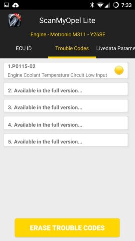 ScanMyOpel Lite для Android — скриншот 4