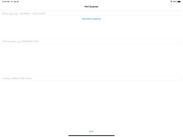 Simple Port Scanner для iOS — скриншот 1