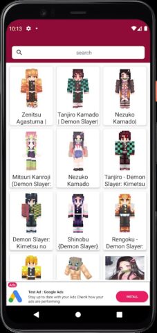 Skin de Demon Slayer Minecraft для Android — скриншот 1