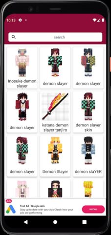 Skin de Demon Slayer Minecraft для Android — скриншот 2