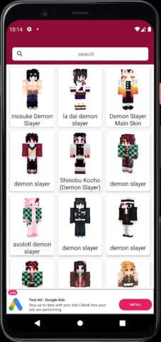 Skin de Demon Slayer Minecraft для Android — скриншот 3