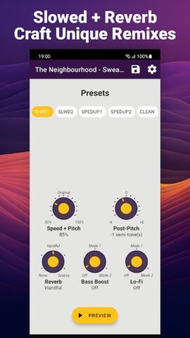 Slowed + Reverb maker: SLWD-FX для Android — скриншот 1