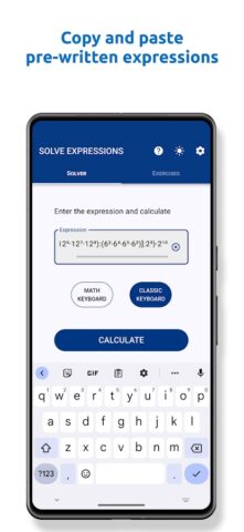 Solve expressions для Android — скриншот 4