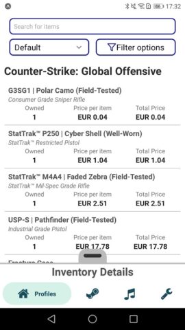 Steam Inventory Value для Android — скриншот 3
