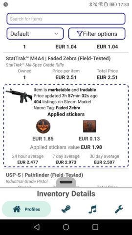 Steam Inventory Value для Android — скриншот 4