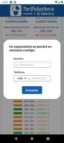 TarifaLuzHora для Android — скриншот 3