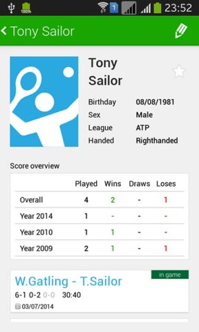 Tennis Math: счёт и статистика для Android — скриншот 3