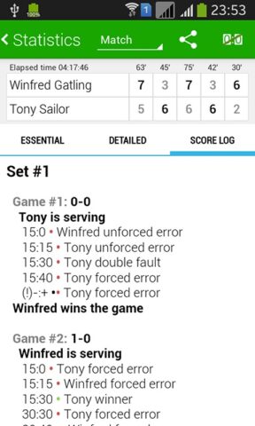 Tennis Math: счёт и статистика для Android — скриншот 5