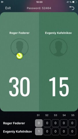 Теннисный счет онлайн для iOS — скриншот 1
