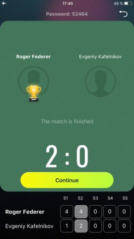 Теннисный счет онлайн для iOS — скриншот 5