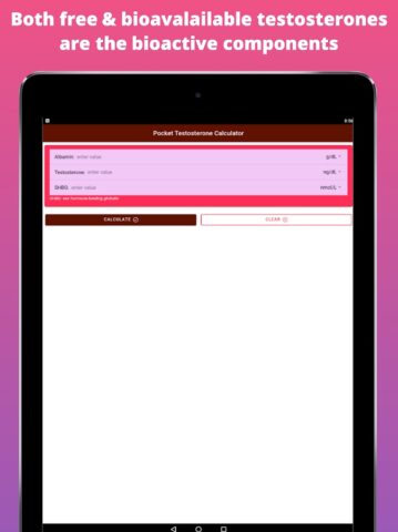 Testosterone Calculator Pro для Android — скриншот 3