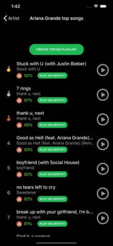 Top 100 for Spotify для iOS — скриншот 3