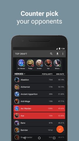 Top Draft for Dota 2 для Android — скриншот 1