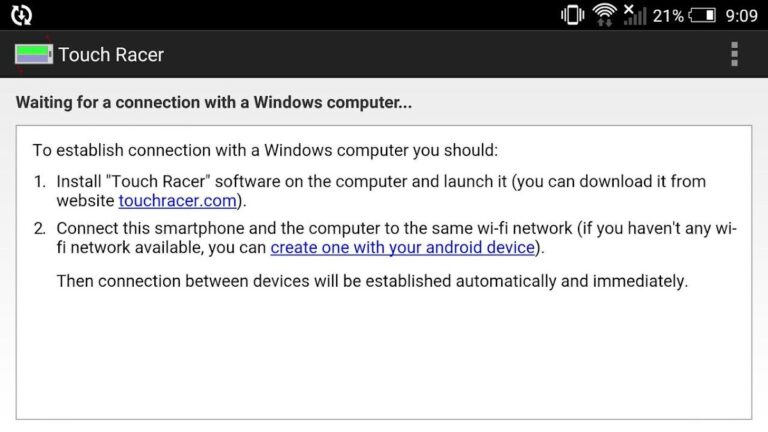Touch Racer для Android — скриншот 1