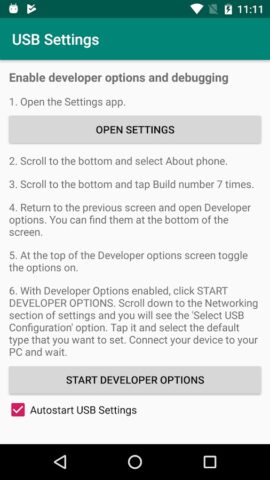 USB Settings для Android — скриншот 1