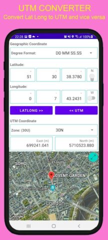 UTM Converter для Android — скриншот 3