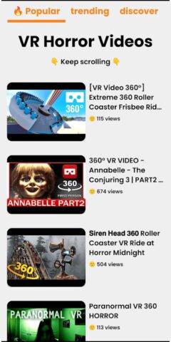 Видео ужасов VR 360 для Android — скриншот 2
