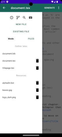 VerbTeX LaTeX Editor для Android — скриншот 2