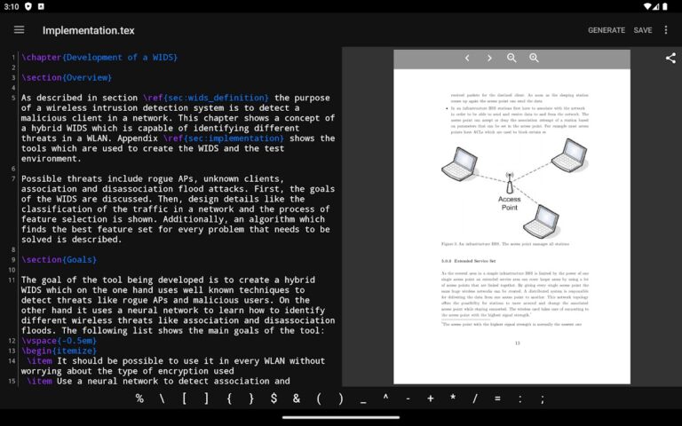 VerbTeX LaTeX Editor для Android — скриншот 5