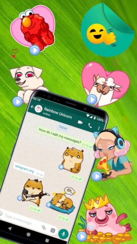 WASticker движущиеся стикеры для Android — скриншот 1