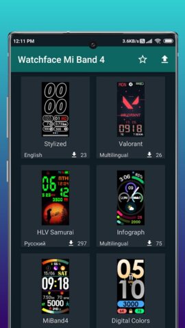 Watchfaces for Mi Band 4 для Android — скриншот 1