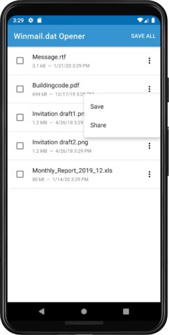 Winmail.dat Opener для Android — скриншот 4