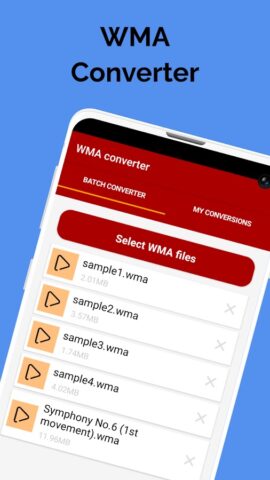 Wma To Mp3 Converter для Android — скриншот 1