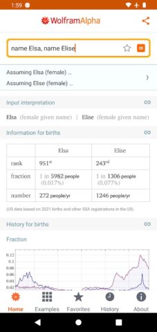 WolframAlpha Classic для Android — скриншот 3