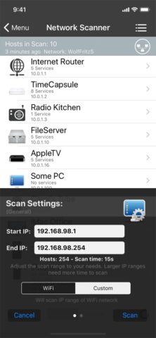 iNet — Network Scanner для iOS — скриншот 3