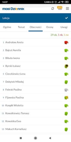 mobiDziennik для Android — скриншот 3