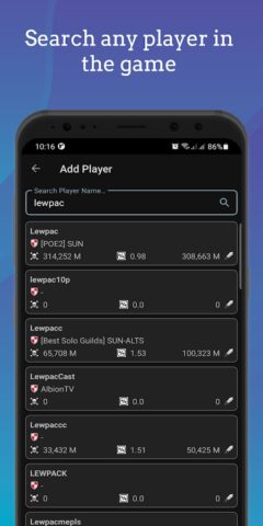 Albion Online Player Stats для Android — скриншот 2