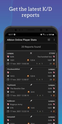 Albion Online Player Stats для Android — скриншот 3