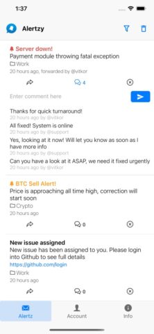 Alertzy — push notifications для iOS — скриншот 1