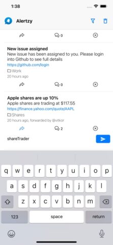 Alertzy — push notifications для iOS — скриншот 2