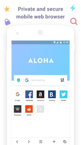 Aloha Lite Browser — Fast VPN для Android — скриншот 1