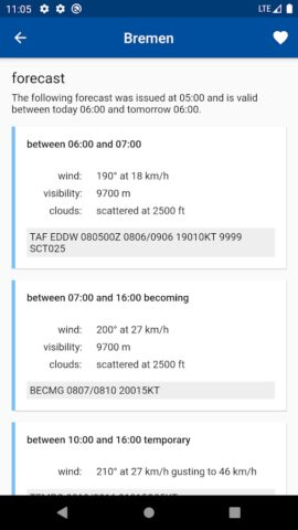 Aviation weather — METAR & TAF для Android — скриншот 3