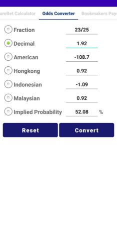 Surebet Calculator для Android — скриншот 4