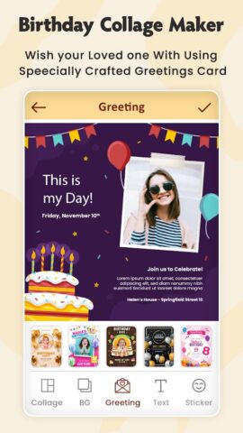 Birthday Photo Collage Maker для Android — скриншот 3