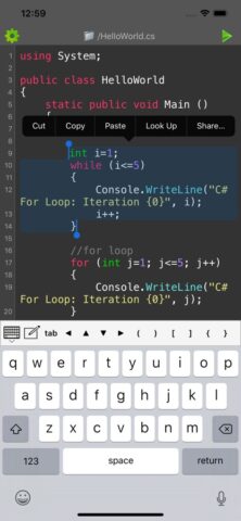 C# Programming Compiler для iOS — скриншот 3